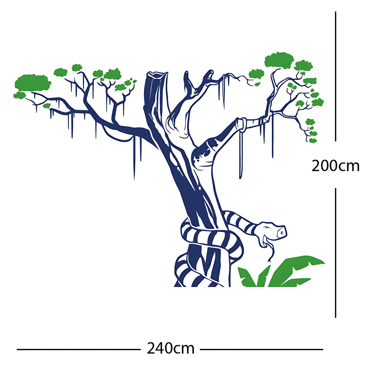 Large Tree with Snake - Wall Sticker