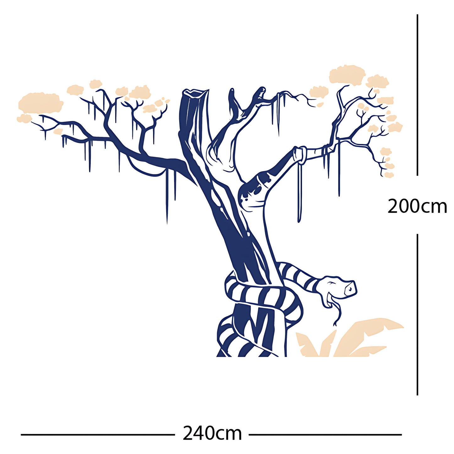 Large Tree with Snake - Wall Sticker