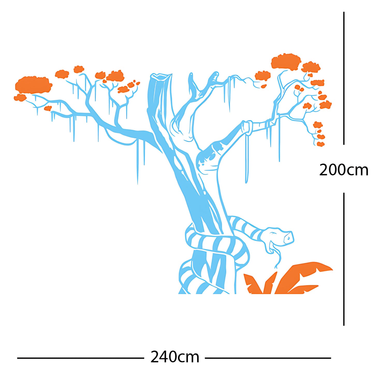Large Tree with Snake - Wall Sticker