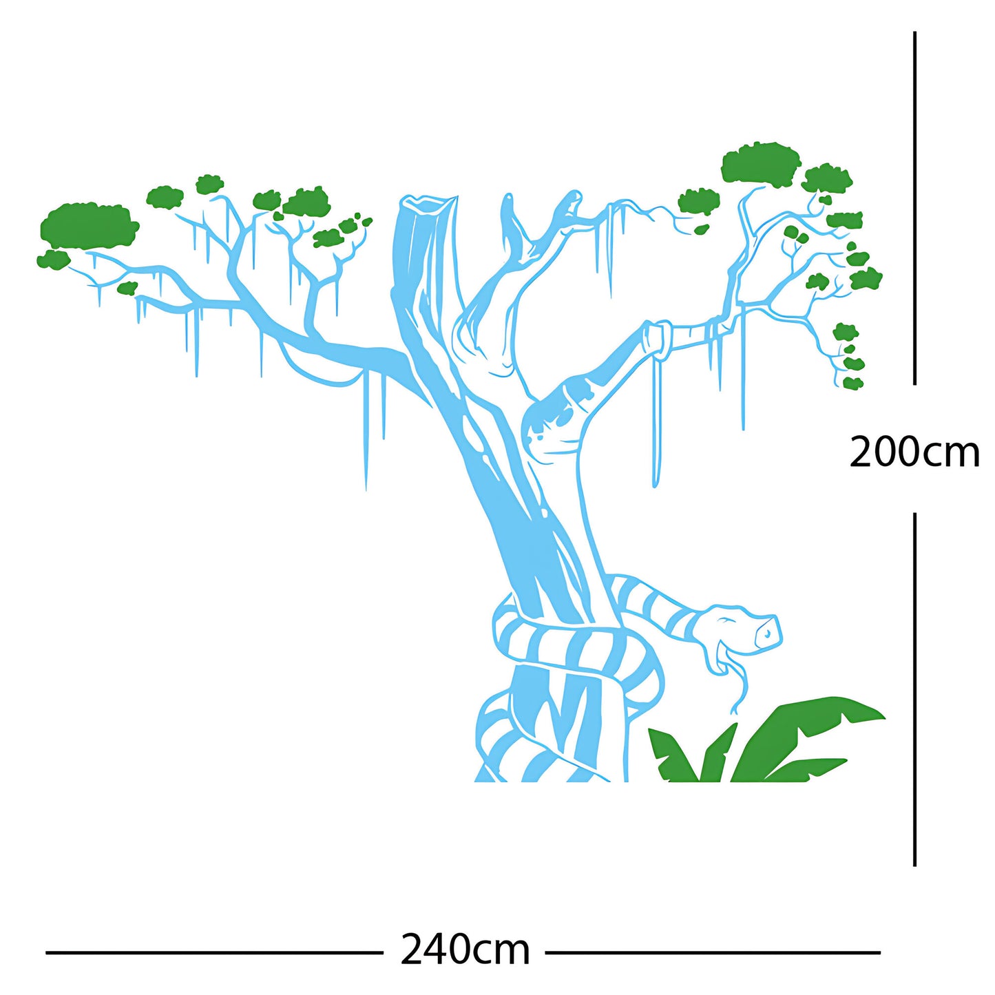Large Tree with Snake - Wall Sticker