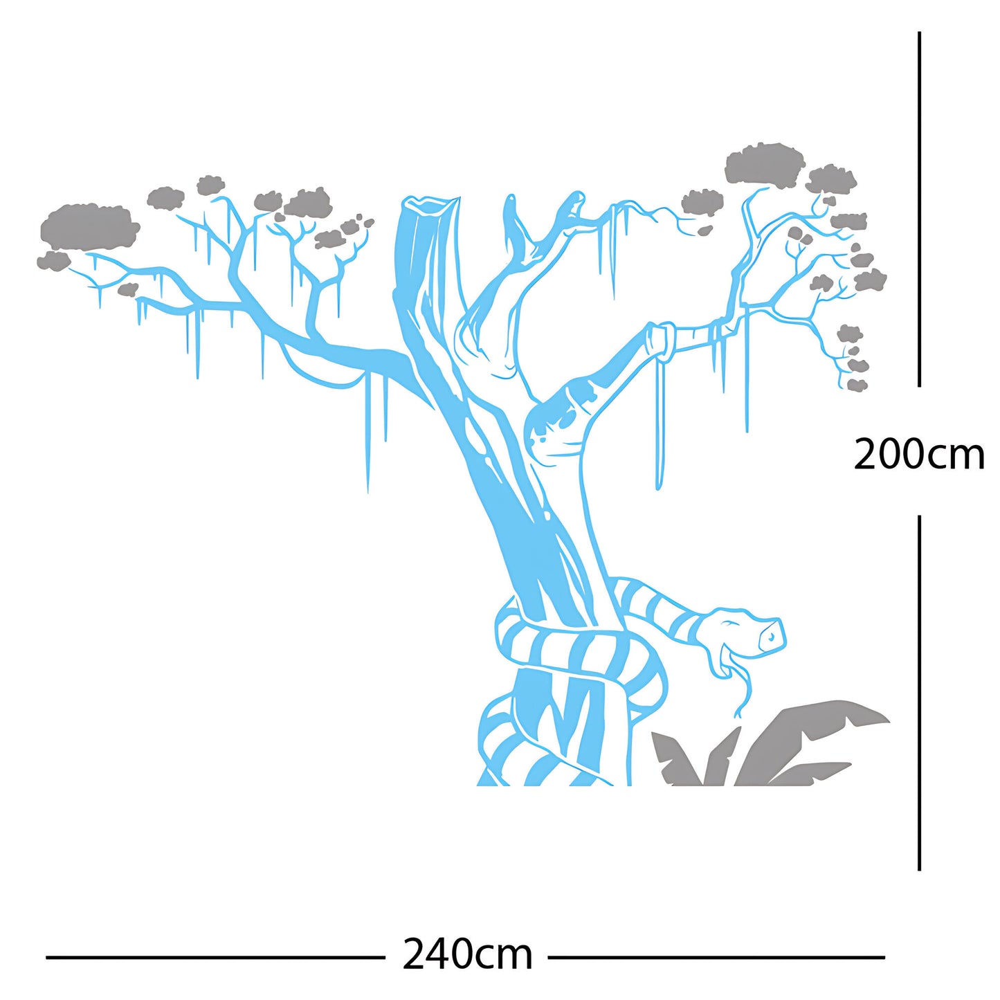 Large Tree with Snake - Wall Sticker