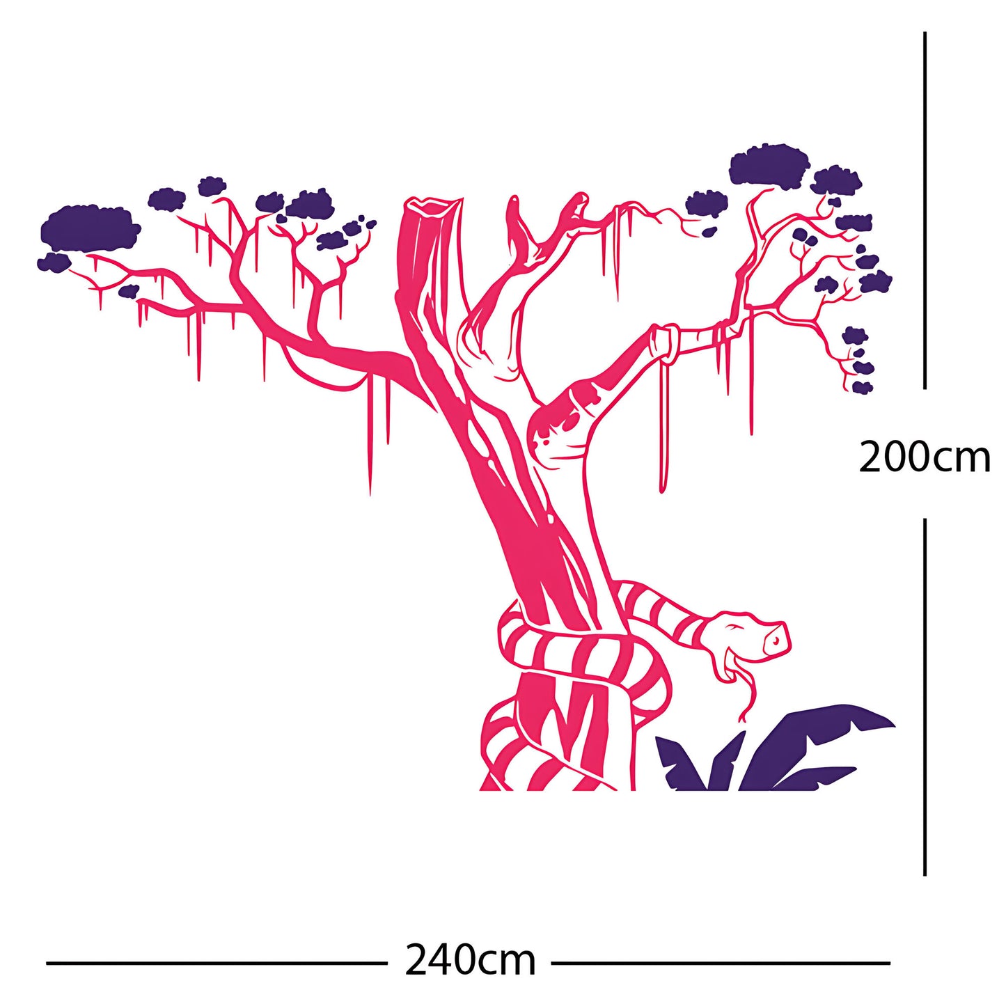 Large Tree with Snake - Wall Sticker