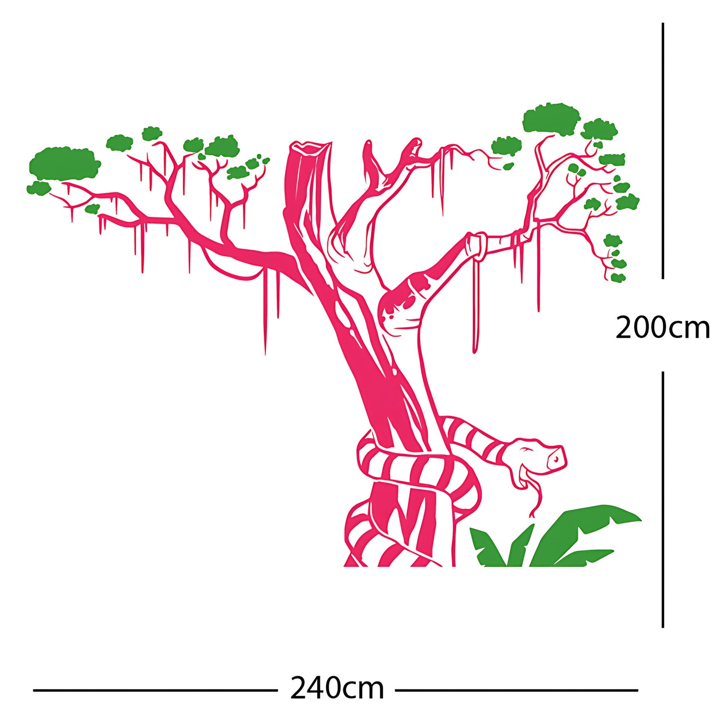 Large Tree with Snake - Wall Sticker