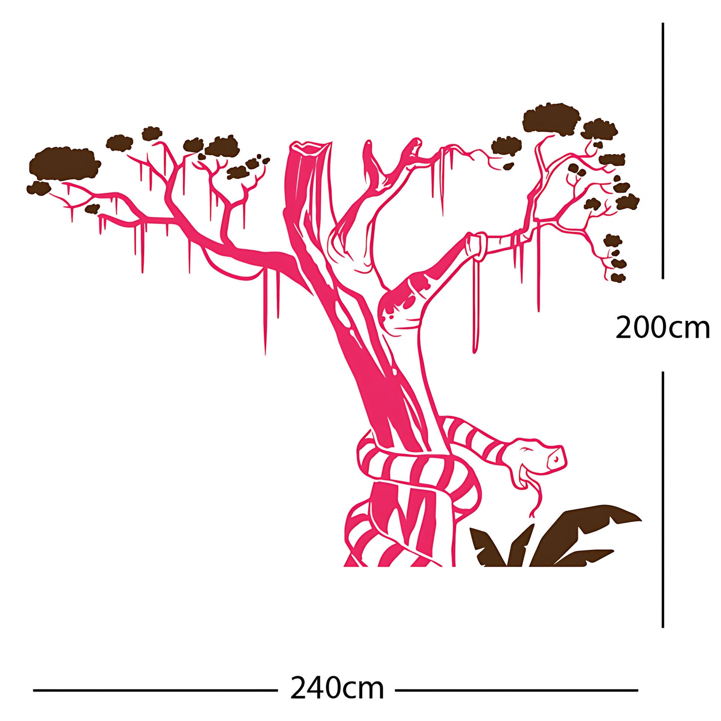 Large Tree with Snake - Wall Sticker