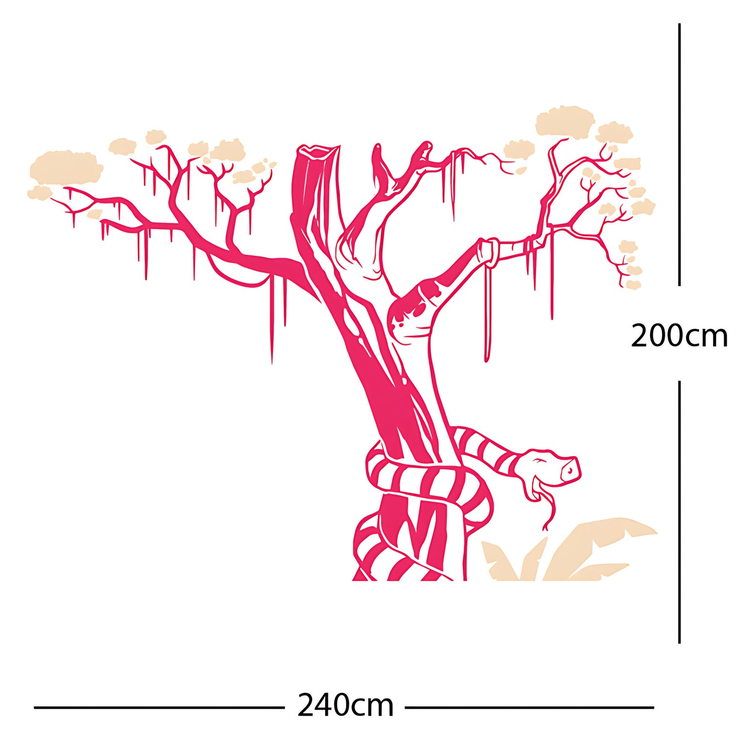 Large Tree with Snake - Wall Sticker