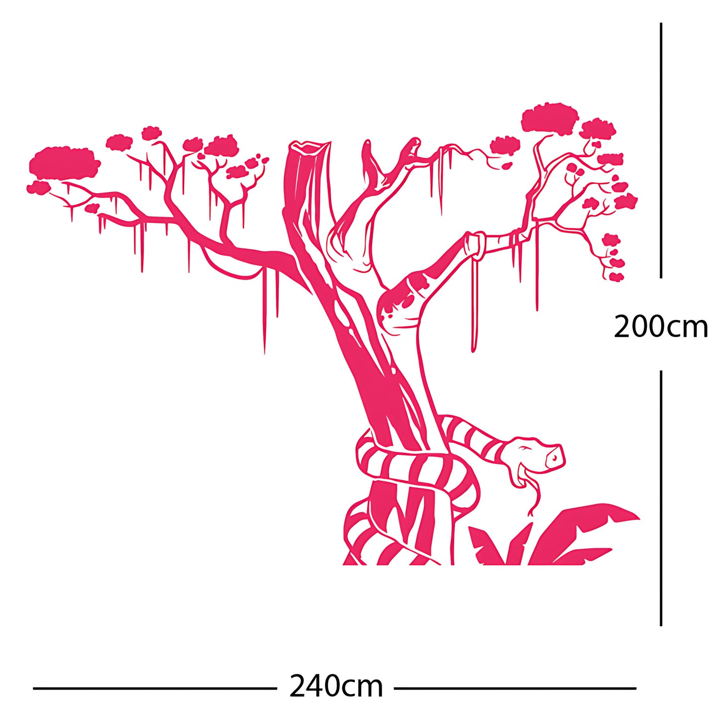 Large Tree with Snake - Wall Sticker