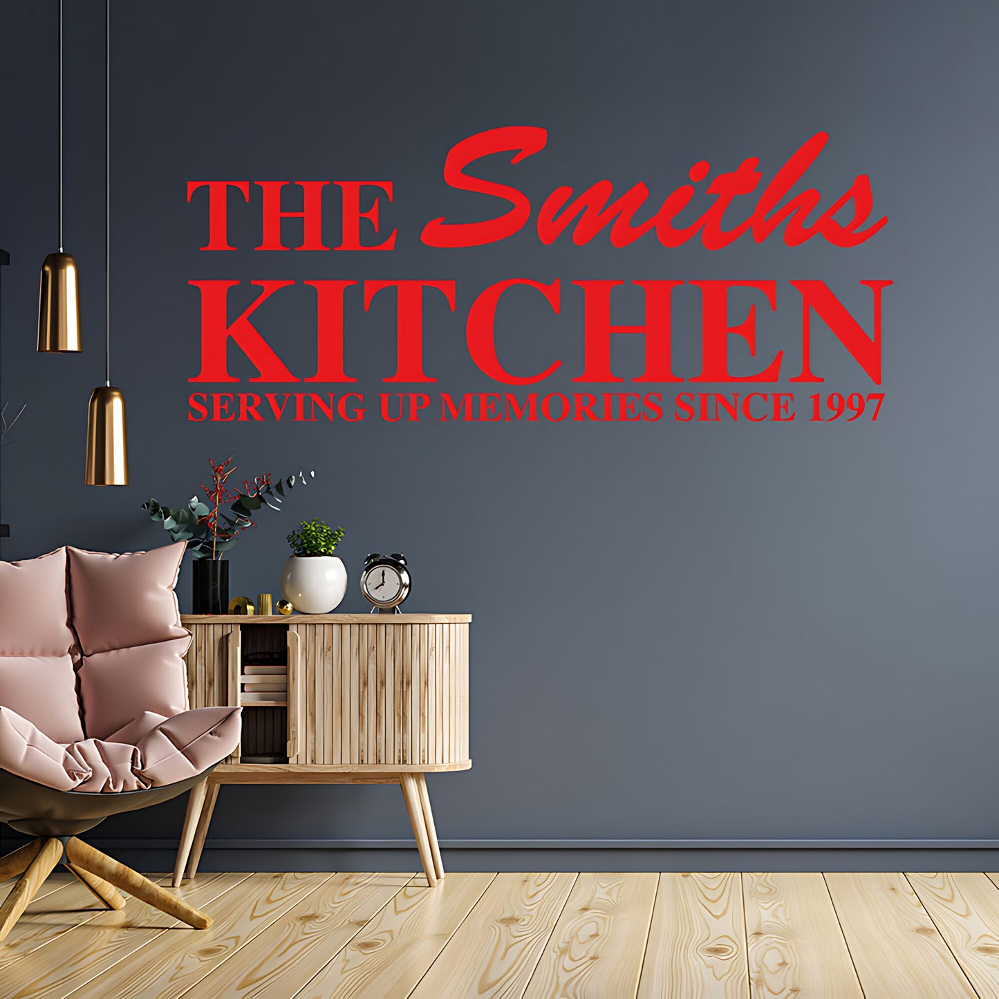 Personalised Family Kitchen Wall Sticker – Custom Name Serving Up Memories Decal