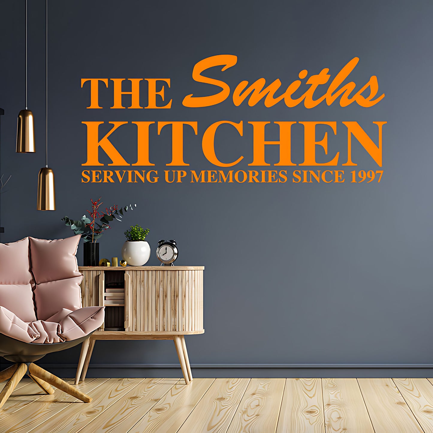 Personalised Family Kitchen Wall Sticker – Custom Name Serving Up Memories Decal