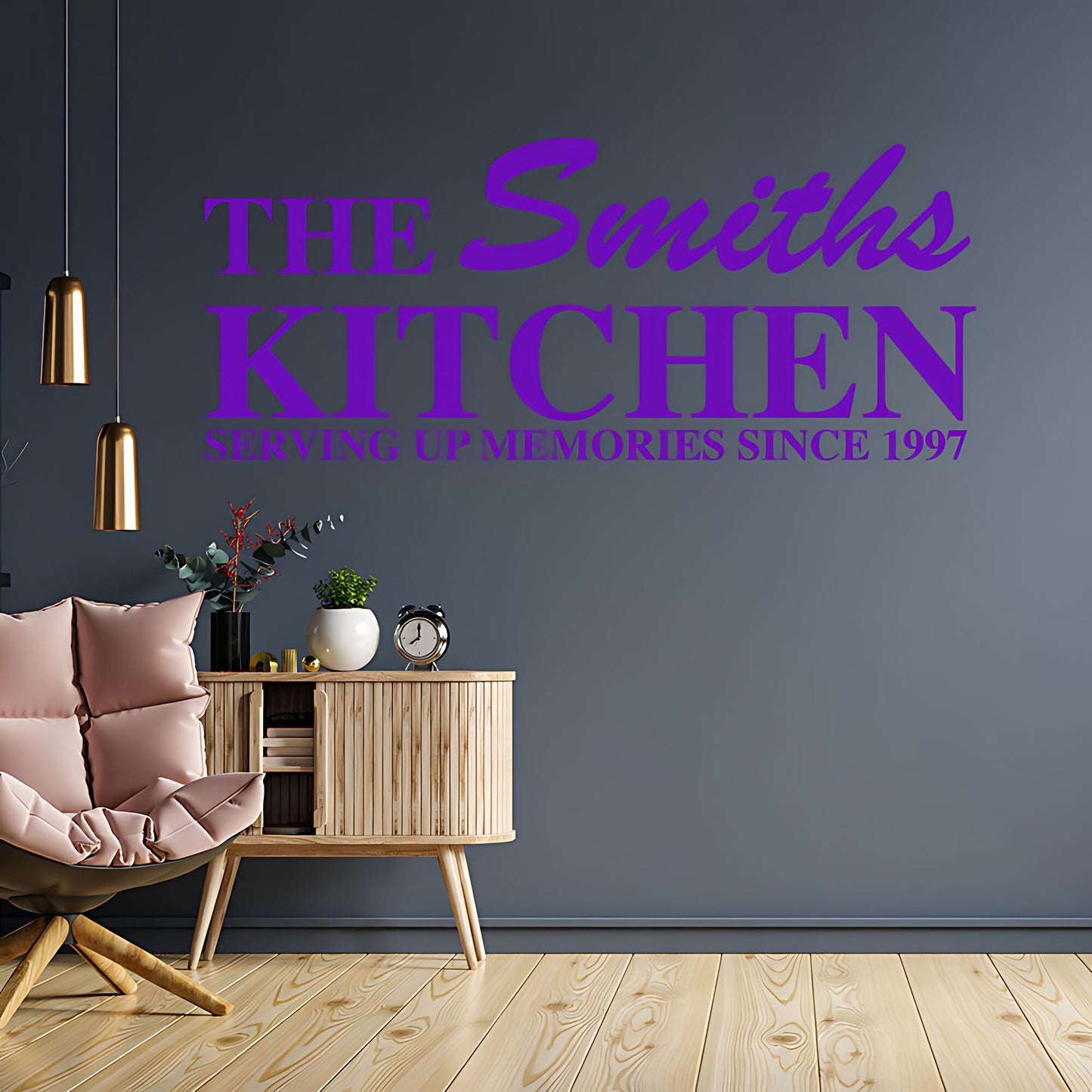 Personalised Family Kitchen Wall Sticker – Custom Name Serving Up Memories Decal