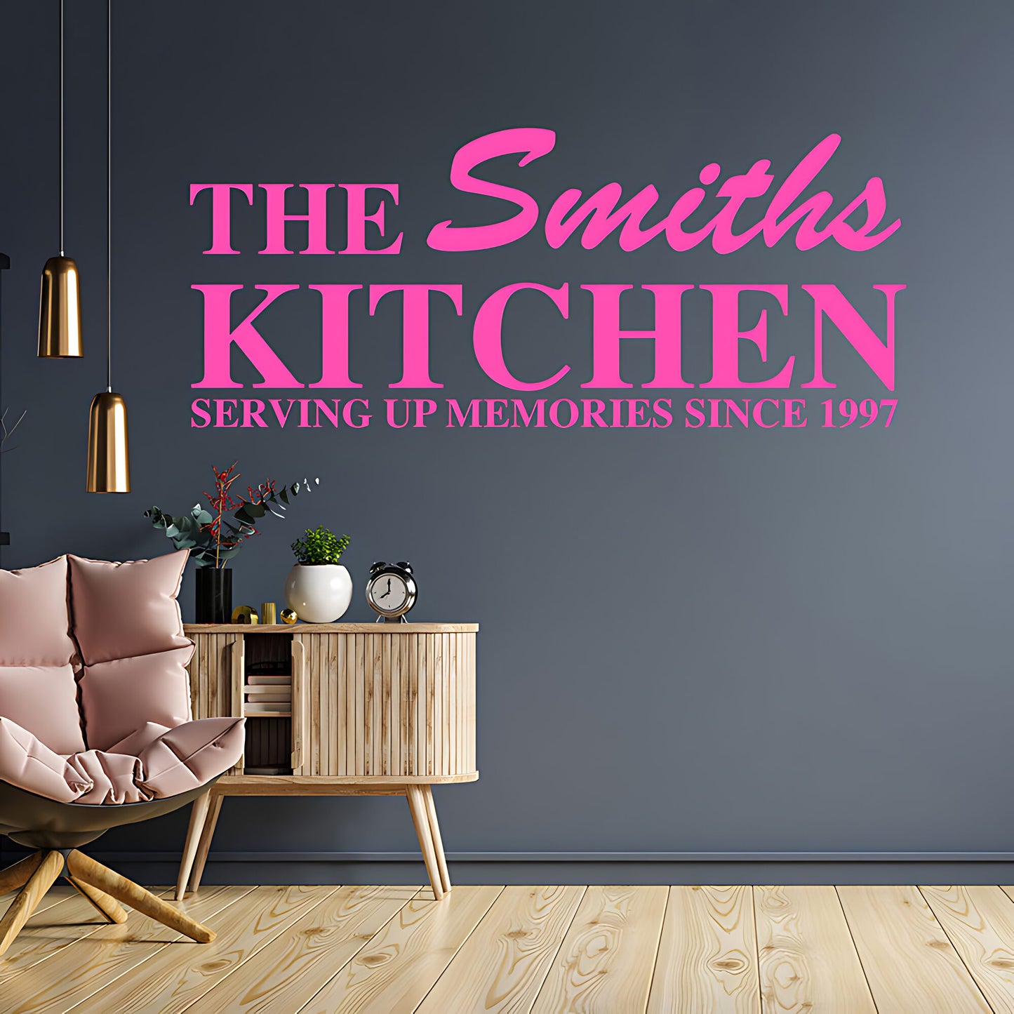 Personalised Family Kitchen Wall Sticker – Custom Name Serving Up Memories Decal