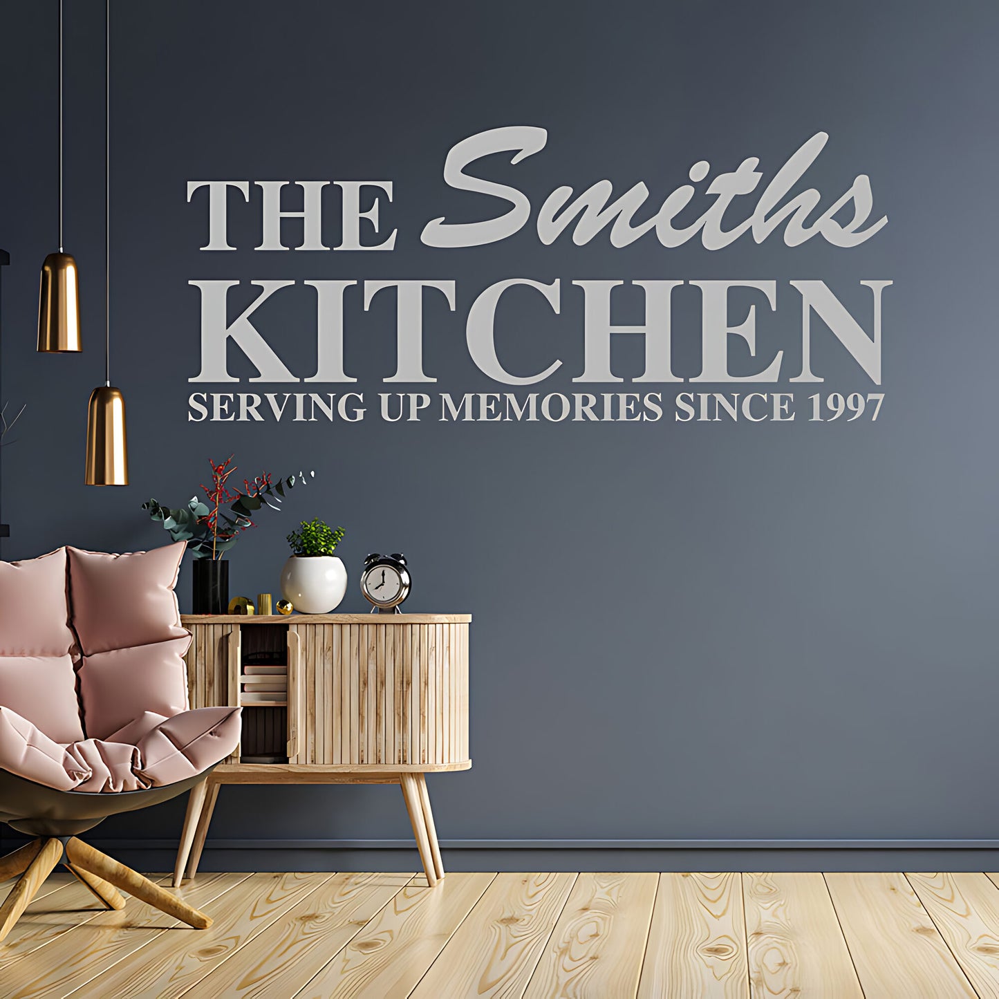 Personalised Family Kitchen Wall Sticker – Custom Name Serving Up Memories Decal