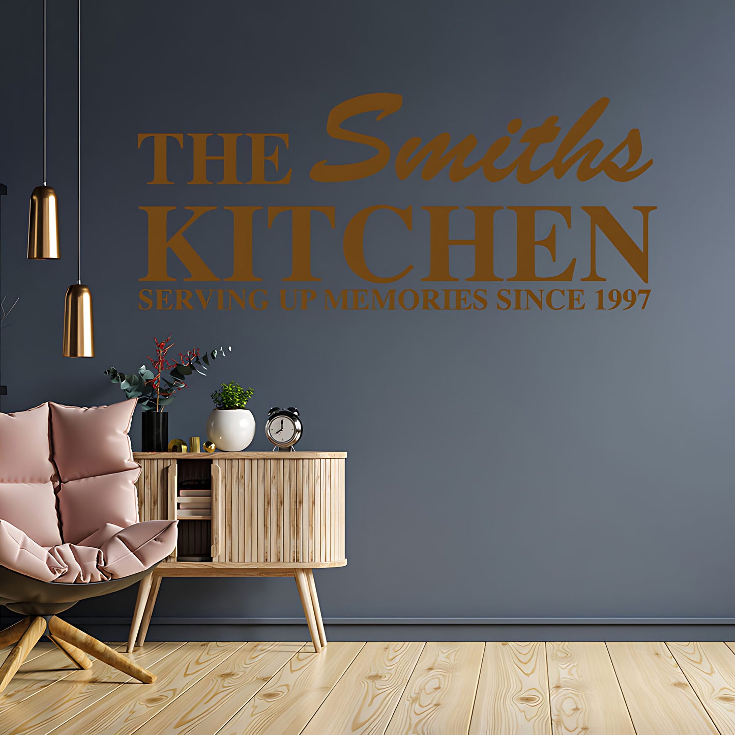 Personalised Family Kitchen Wall Sticker – Custom Name Serving Up Memories Decal