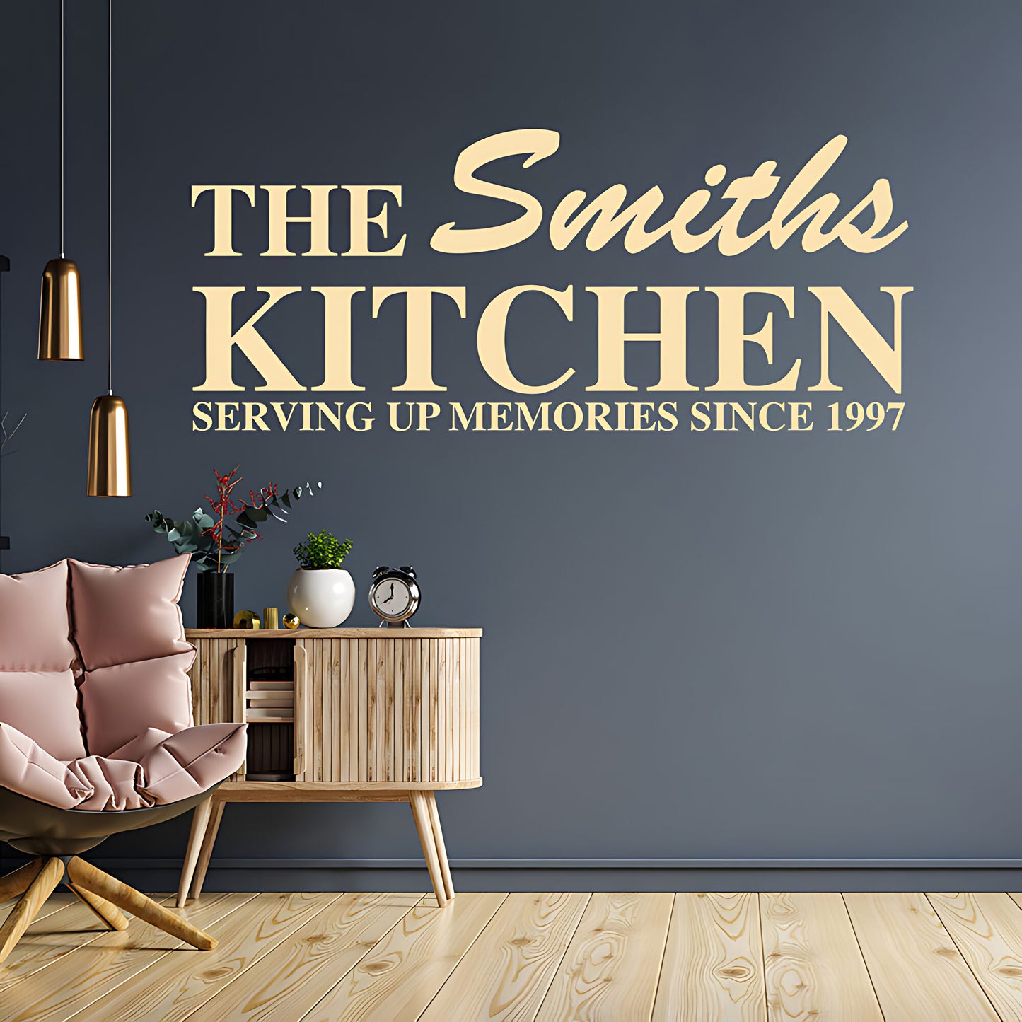 Personalised Family Kitchen Wall Sticker – Custom Name Serving Up Memories Decal