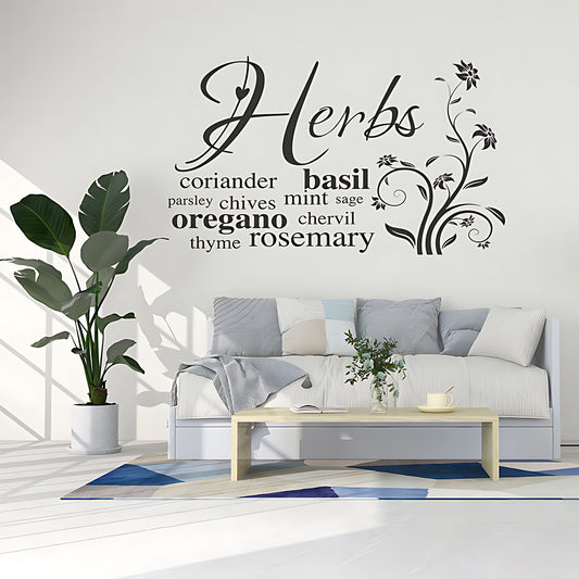 Kitchen Herbs Quote Wall Sticker & Decal
