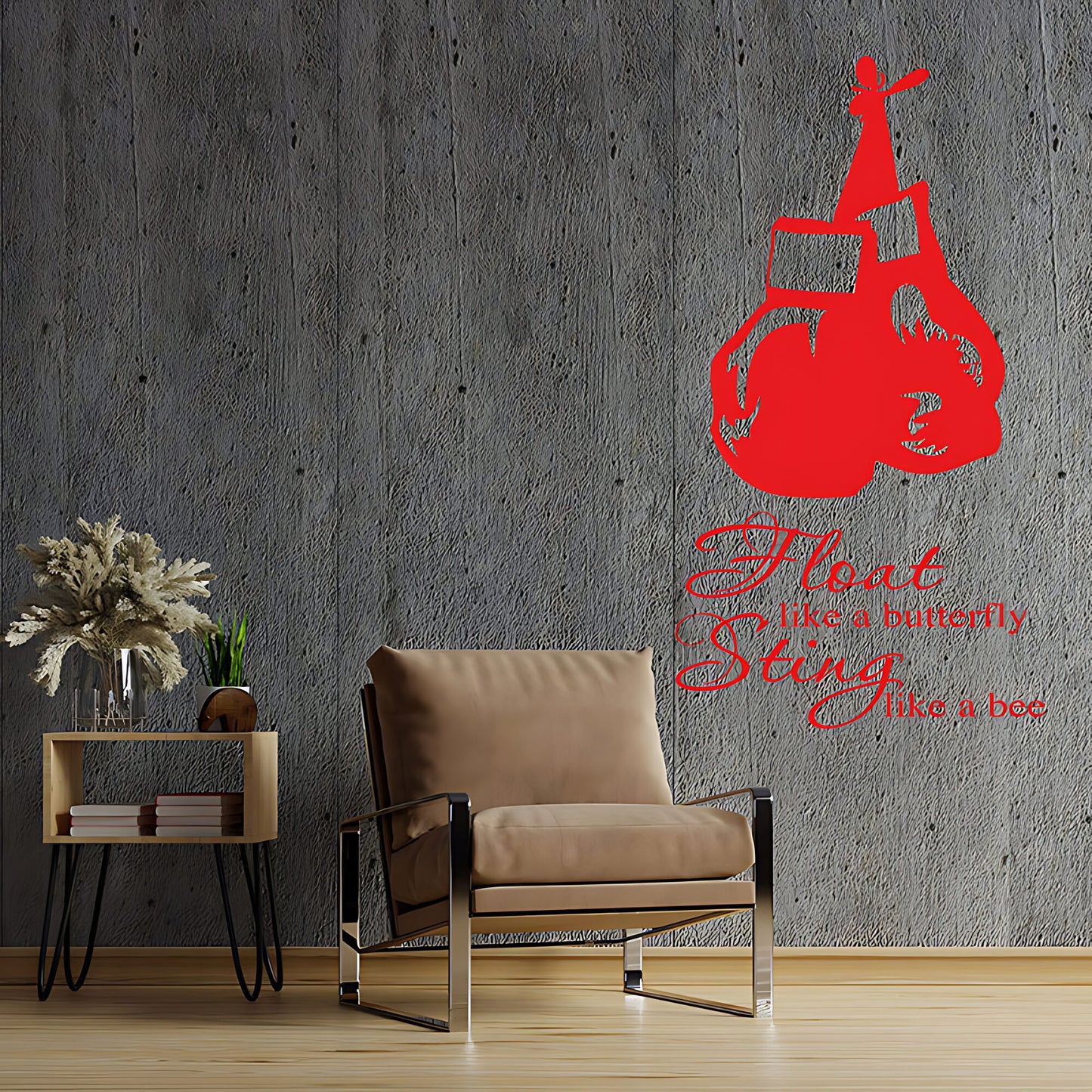 Float Like a Butterfly Wall Sticker - Muhammad Ali Boxing Quote Art