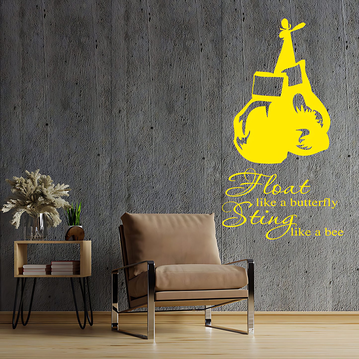 Float Like a Butterfly Wall Sticker - Muhammad Ali Boxing Quote Art