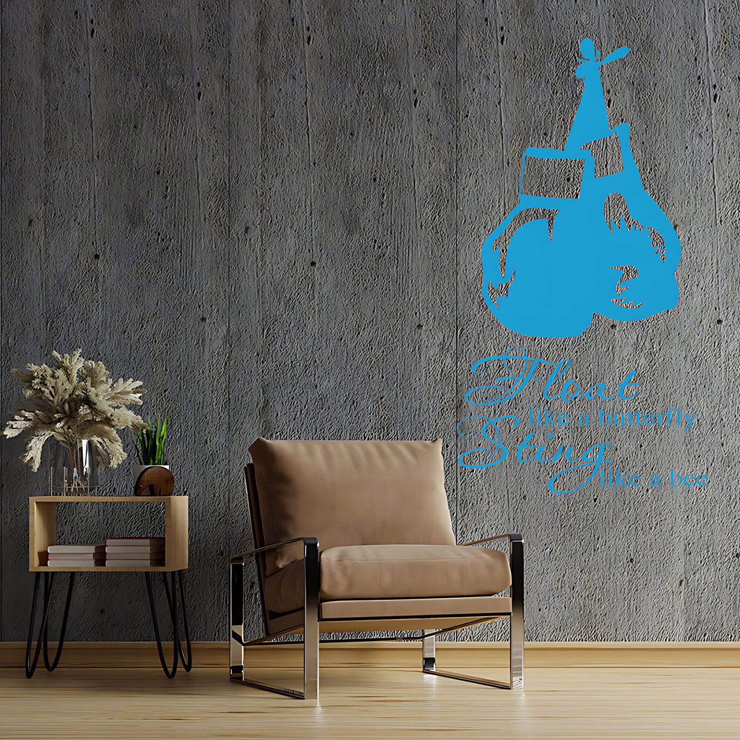 Float Like a Butterfly Wall Sticker - Muhammad Ali Boxing Quote Art