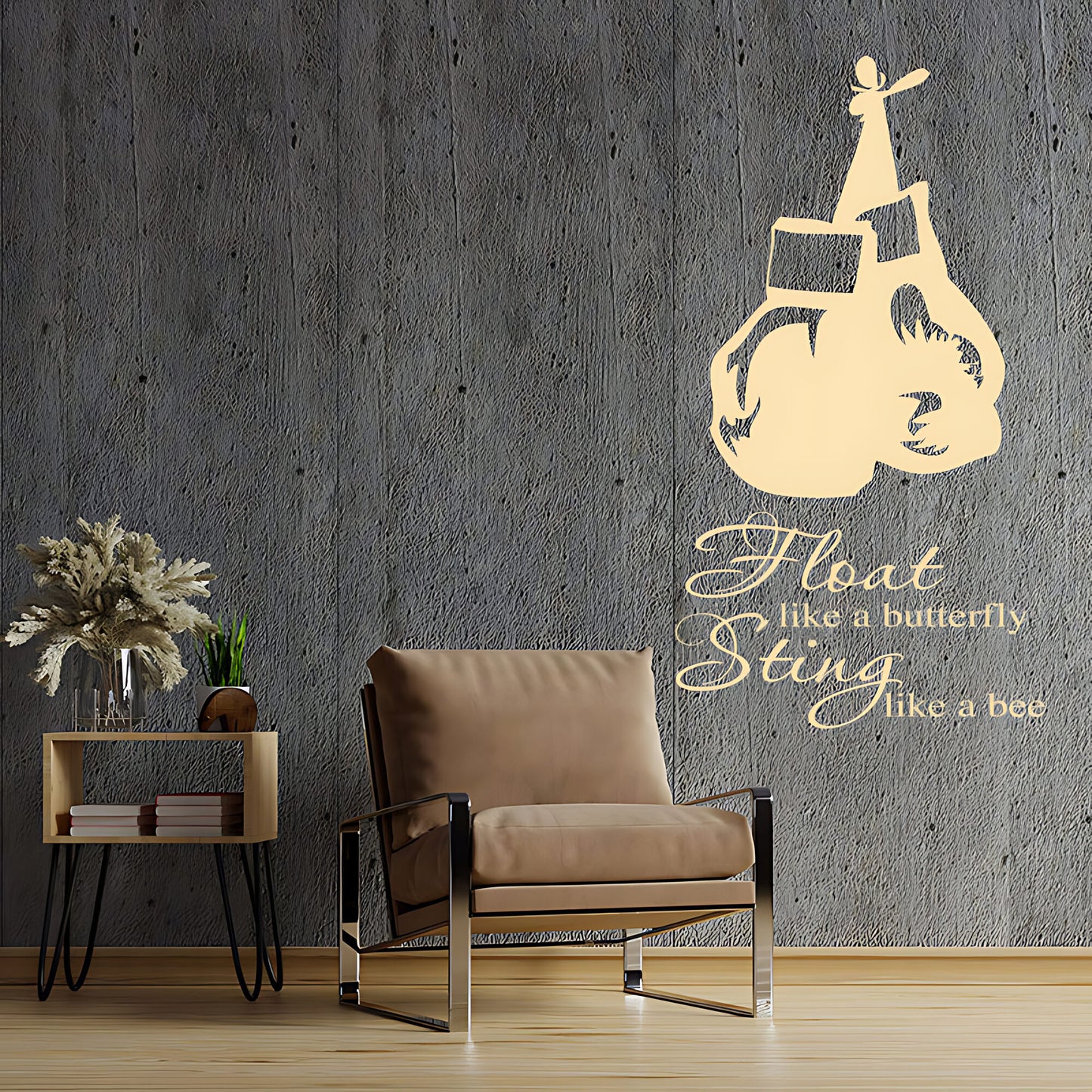 Float Like a Butterfly Wall Sticker - Muhammad Ali Boxing Quote Art