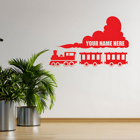Personalised Train Wall Sticker - Custom Kids Bedroom Decor
