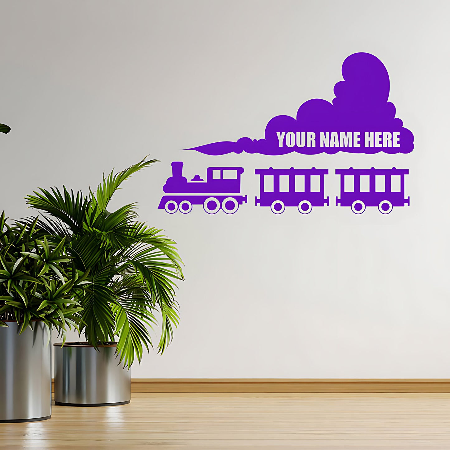 Personalised Train Wall Sticker - Custom Kids Bedroom Decor