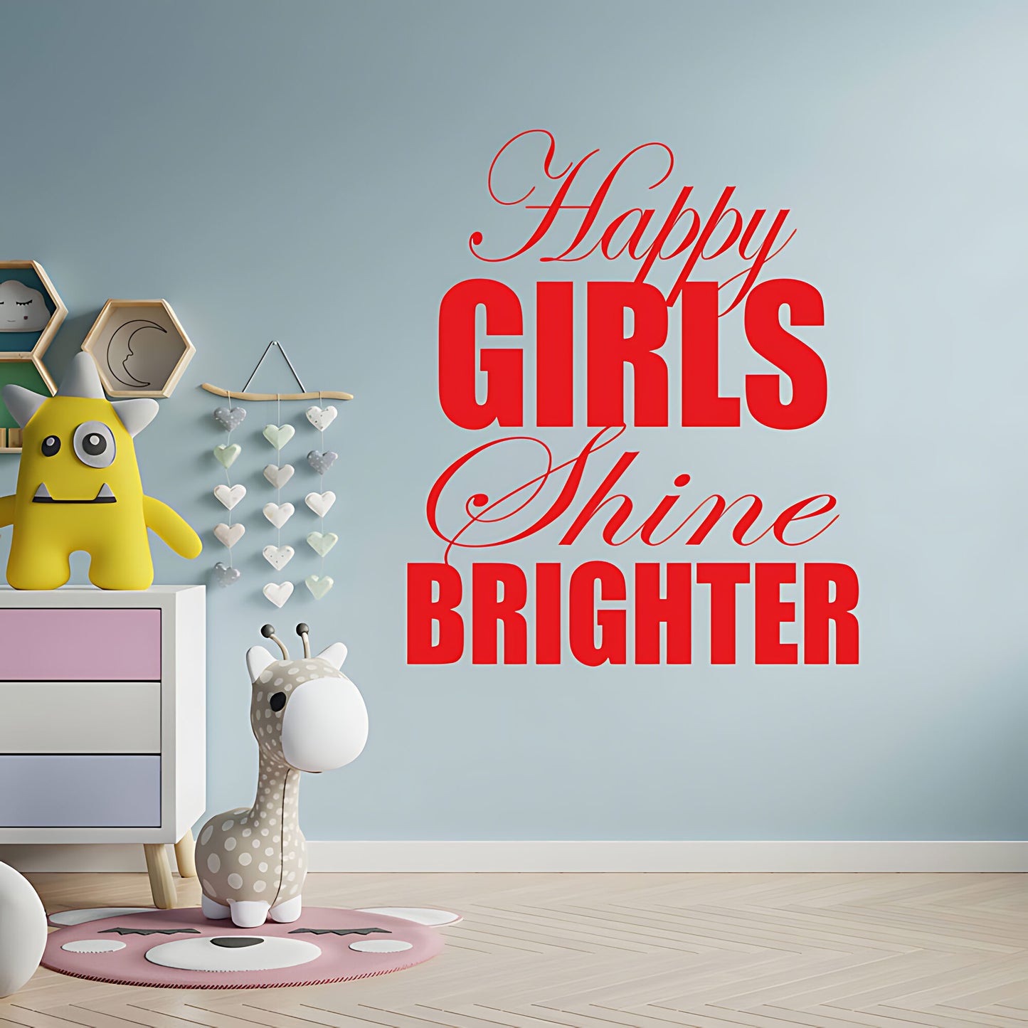 Happy Girls Shine Brighter Wall Sticker