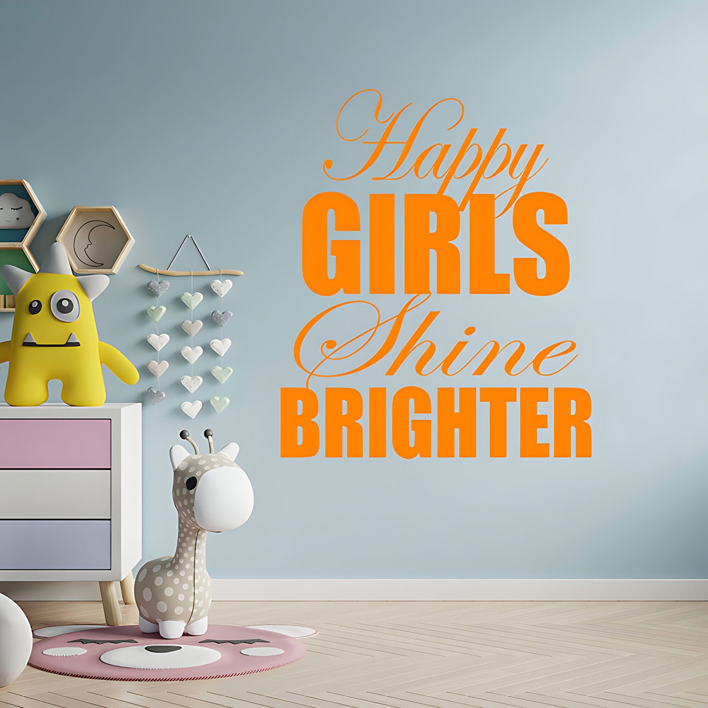 Happy Girls Shine Brighter Wall Sticker
