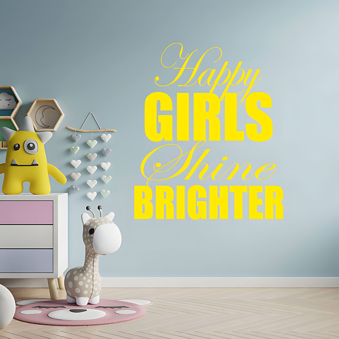 Happy Girls Shine Brighter Wall Sticker