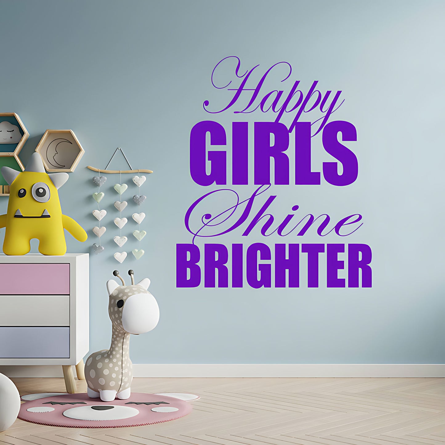 Happy Girls Shine Brighter Wall Sticker