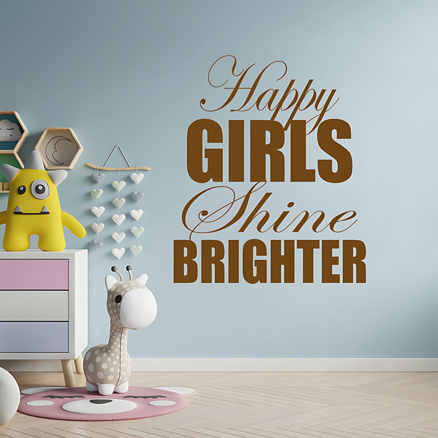 Happy Girls Shine Brighter Wall Sticker