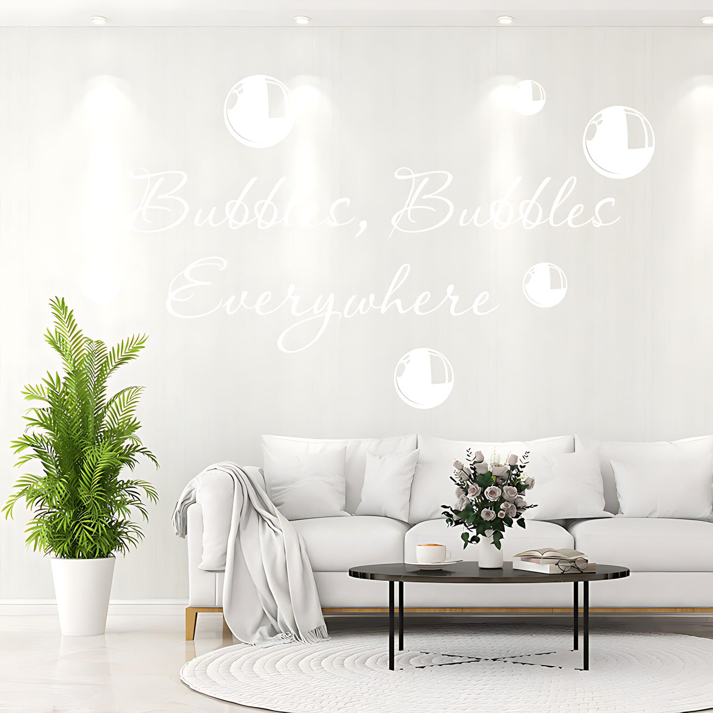 Bubbles Everywhere Bathroom Wall Sticker Vinyl Art Decal Quote