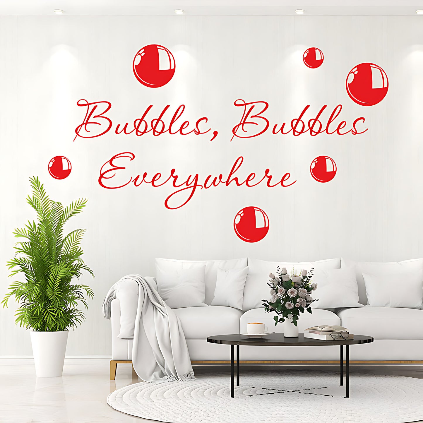 Bubbles Everywhere Bathroom Wall Sticker Vinyl Art Decal Quote