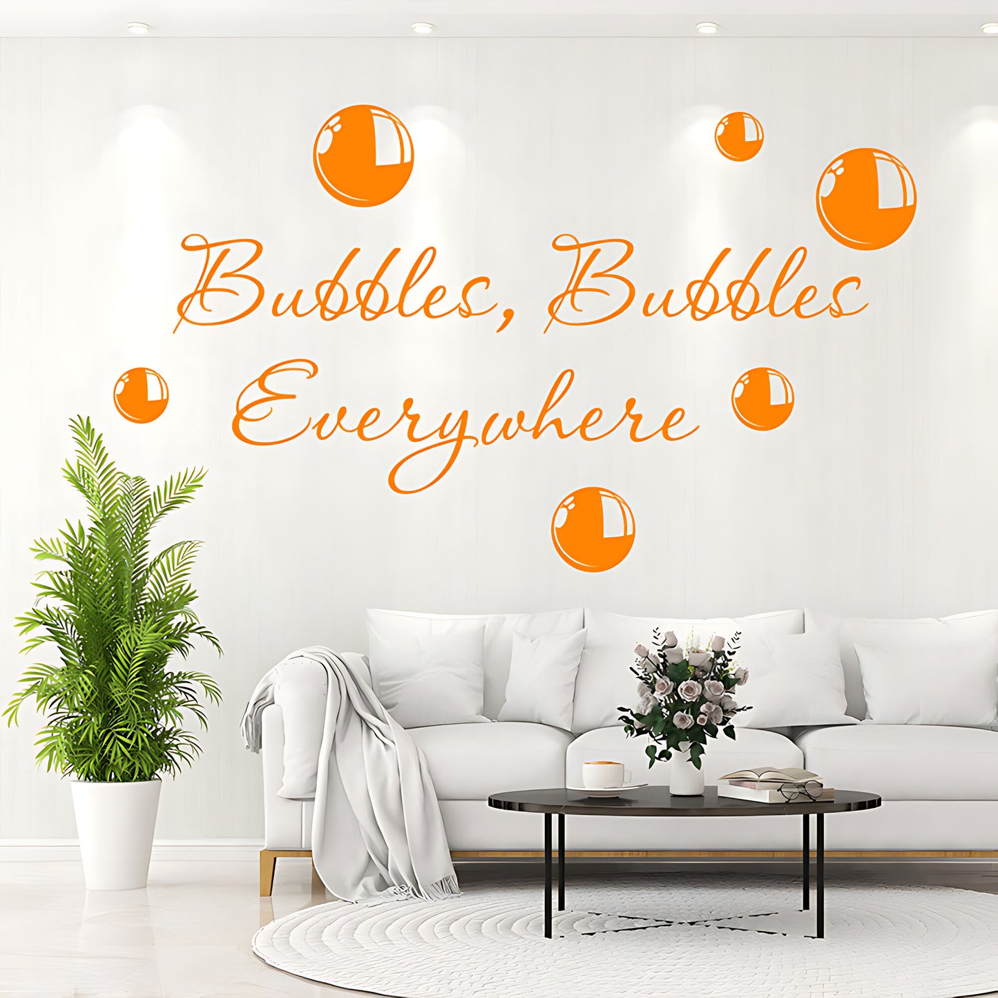 Bubbles Everywhere Bathroom Wall Sticker Vinyl Art Decal Quote
