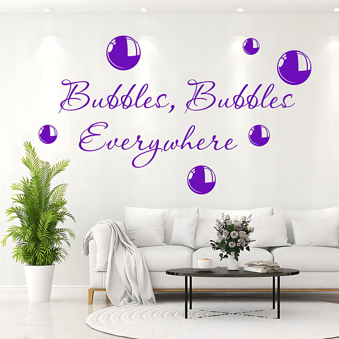 Bubbles Everywhere Bathroom Wall Sticker Vinyl Art Decal Quote