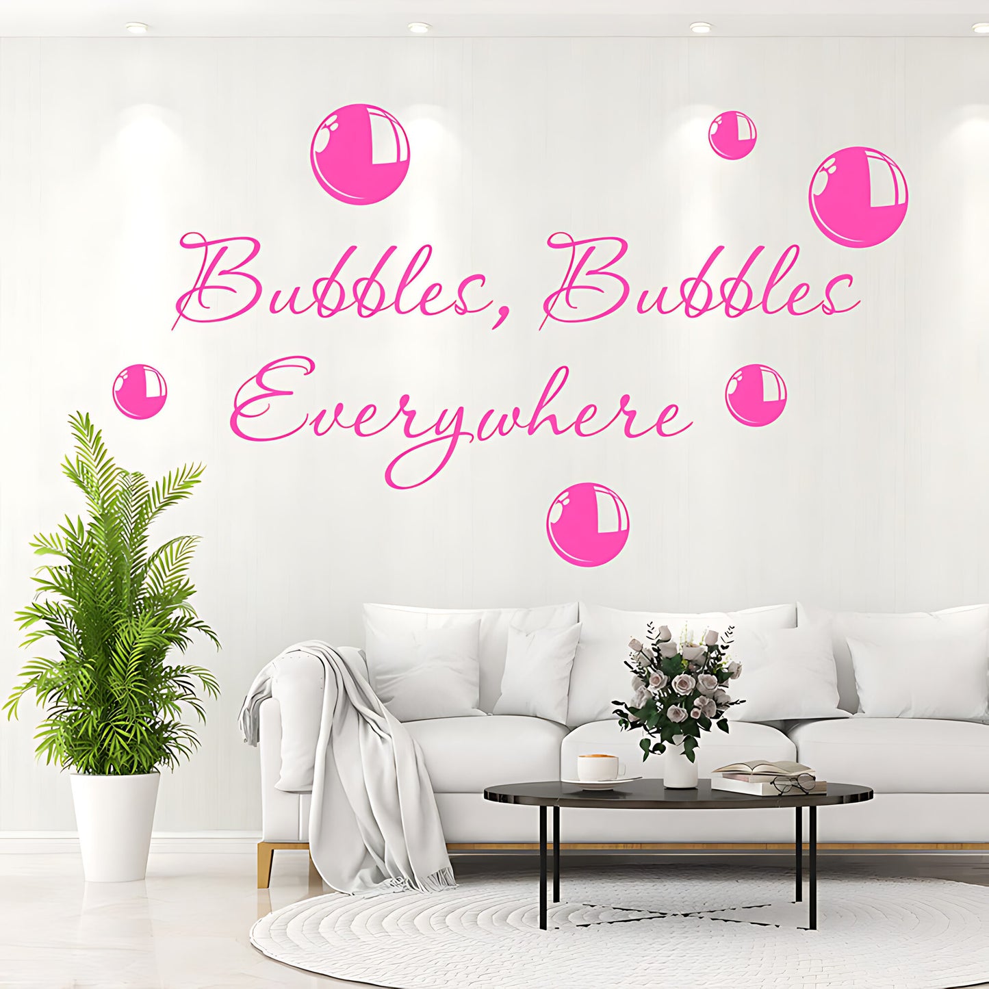 Bubbles Everywhere Bathroom Wall Sticker Vinyl Art Decal Quote