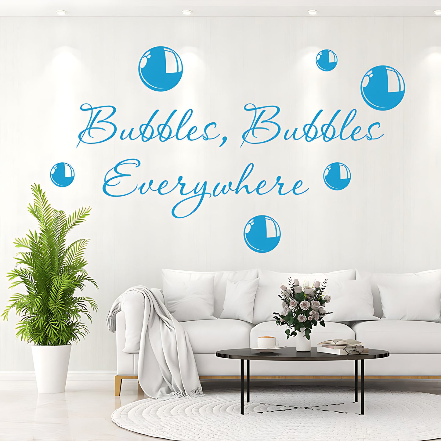 Bubbles Everywhere Bathroom Wall Sticker Vinyl Art Decal Quote