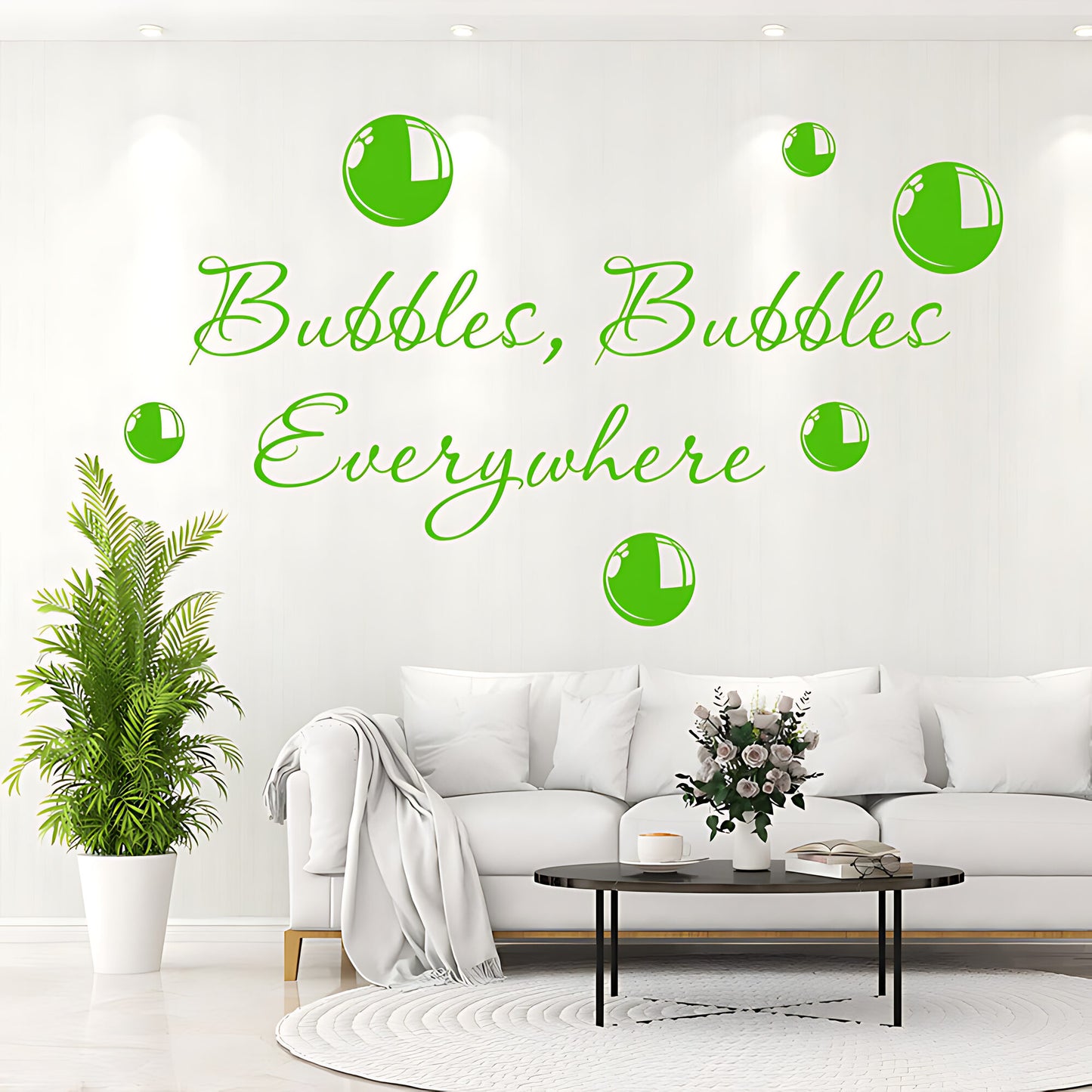 Bubbles Everywhere Bathroom Wall Sticker Vinyl Art Decal Quote