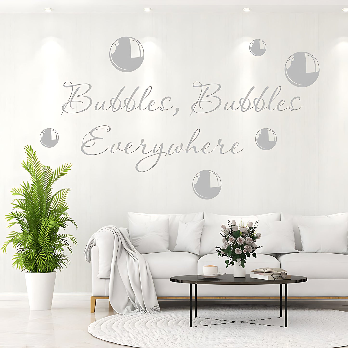 Bubbles Everywhere Bathroom Wall Sticker Vinyl Art Decal Quote