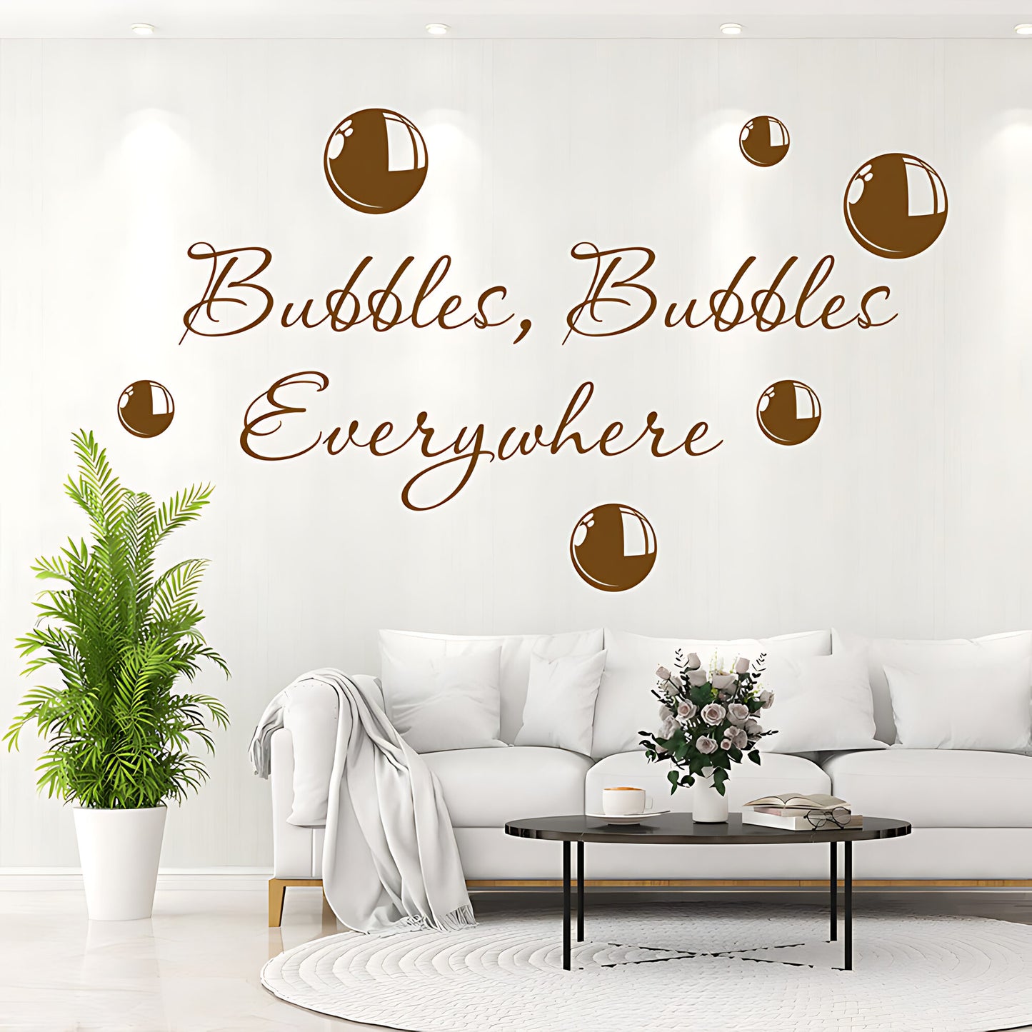Bubbles Everywhere Bathroom Wall Sticker Vinyl Art Decal Quote