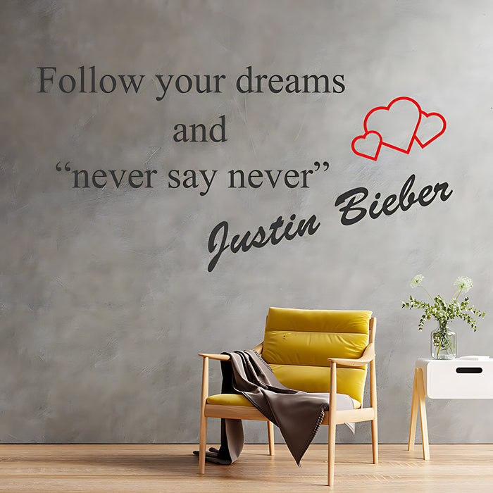 Justin Bieber Wall Sticker - Pop Icon Quote and Art