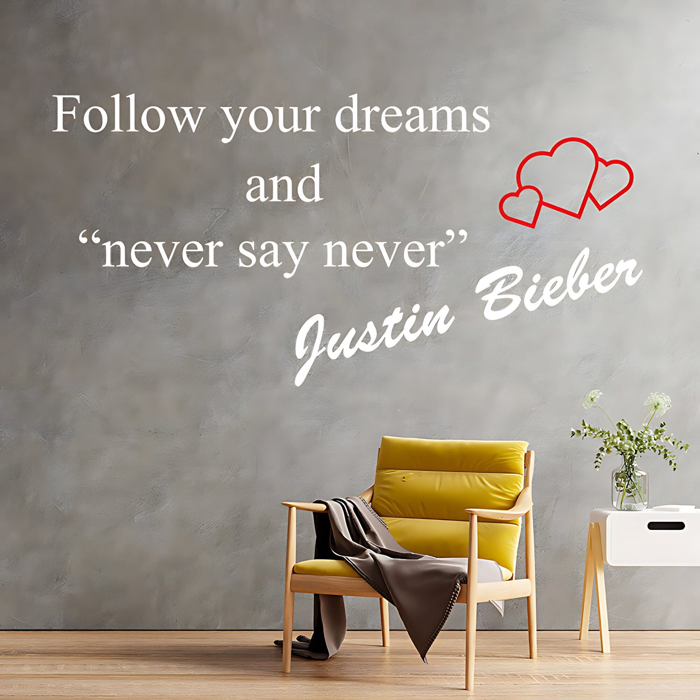 Justin Bieber Wall Sticker - Pop Icon Quote and Art