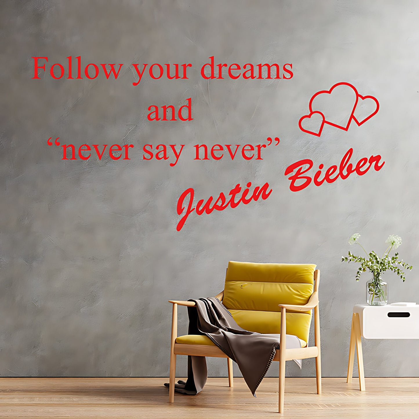Justin Bieber Wall Sticker - Pop Icon Quote and Art