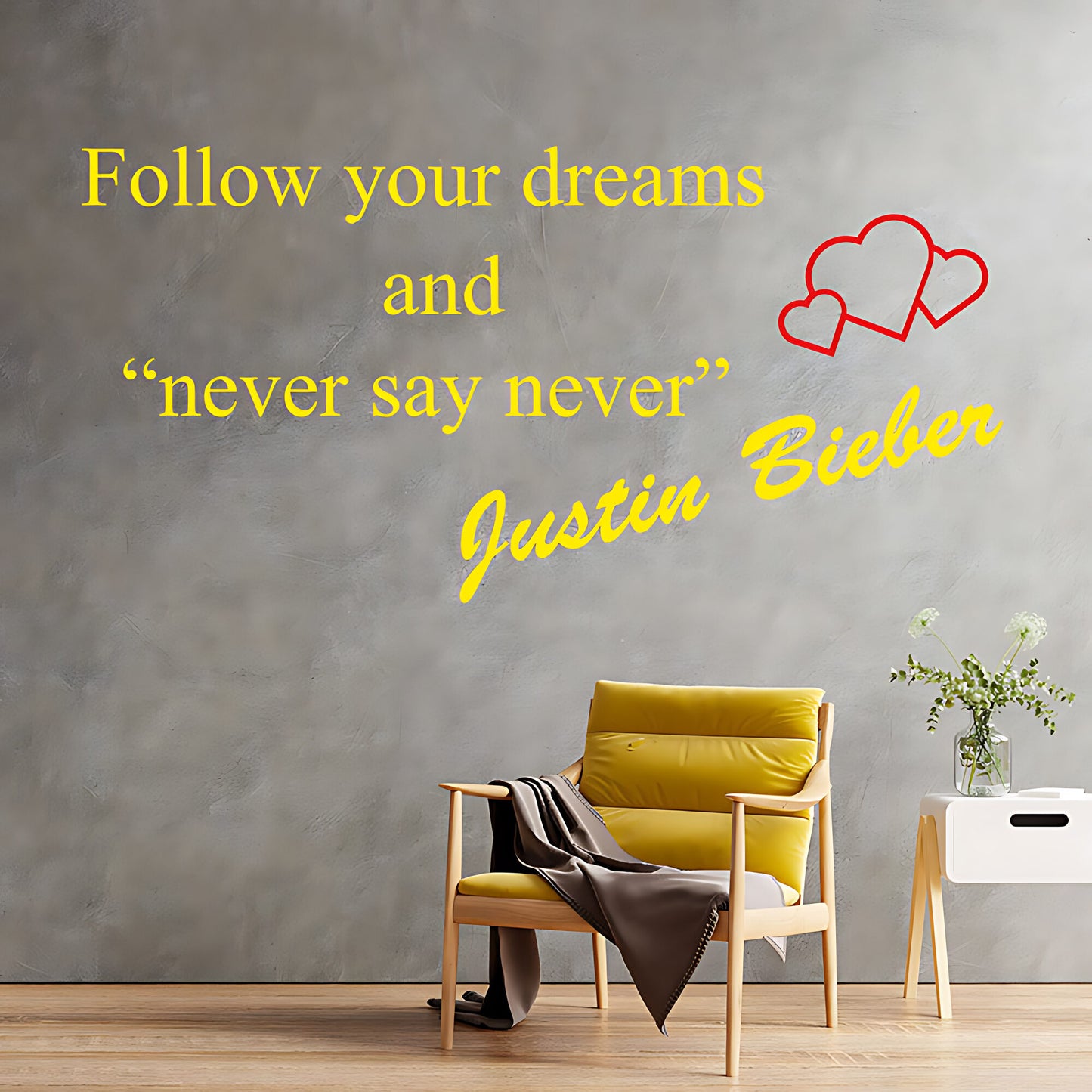 Justin Bieber Wall Sticker - Pop Icon Quote and Art