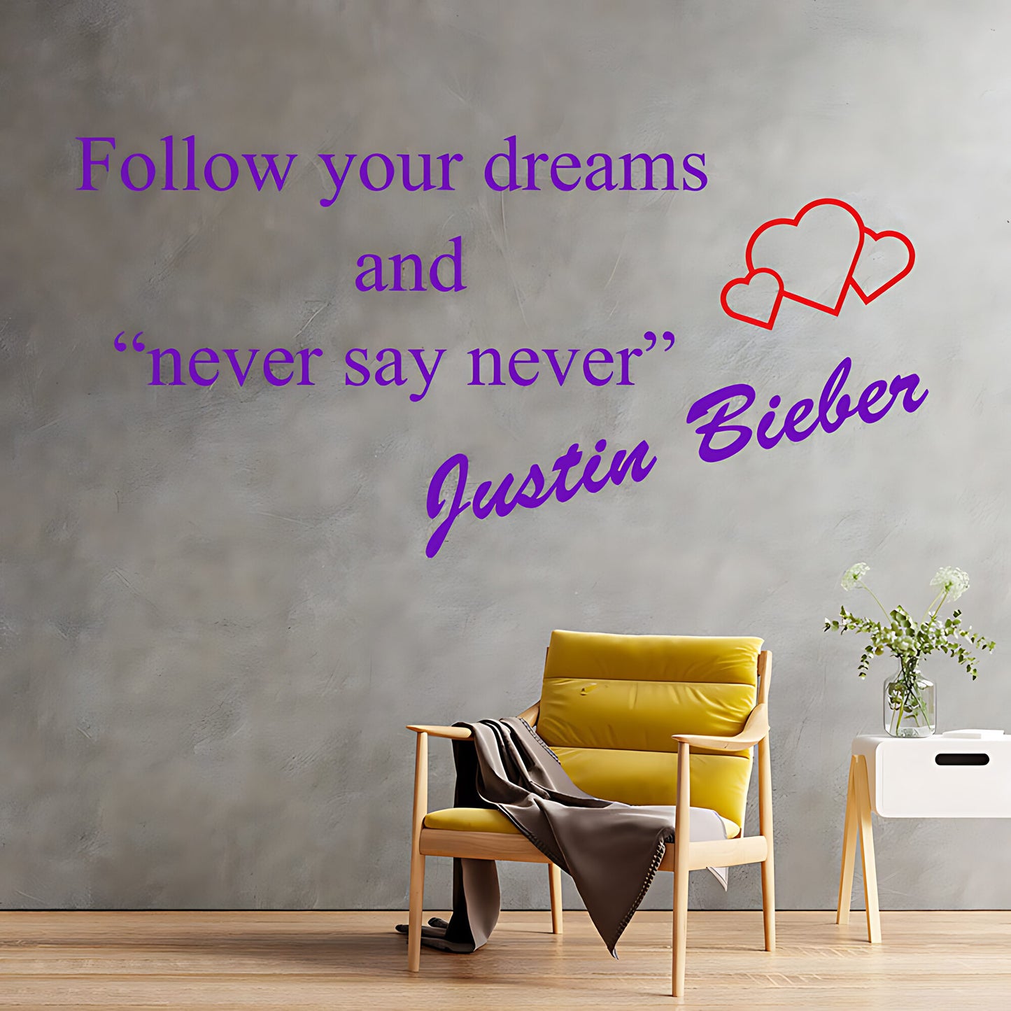 Justin Bieber Wall Sticker - Pop Icon Quote and Art