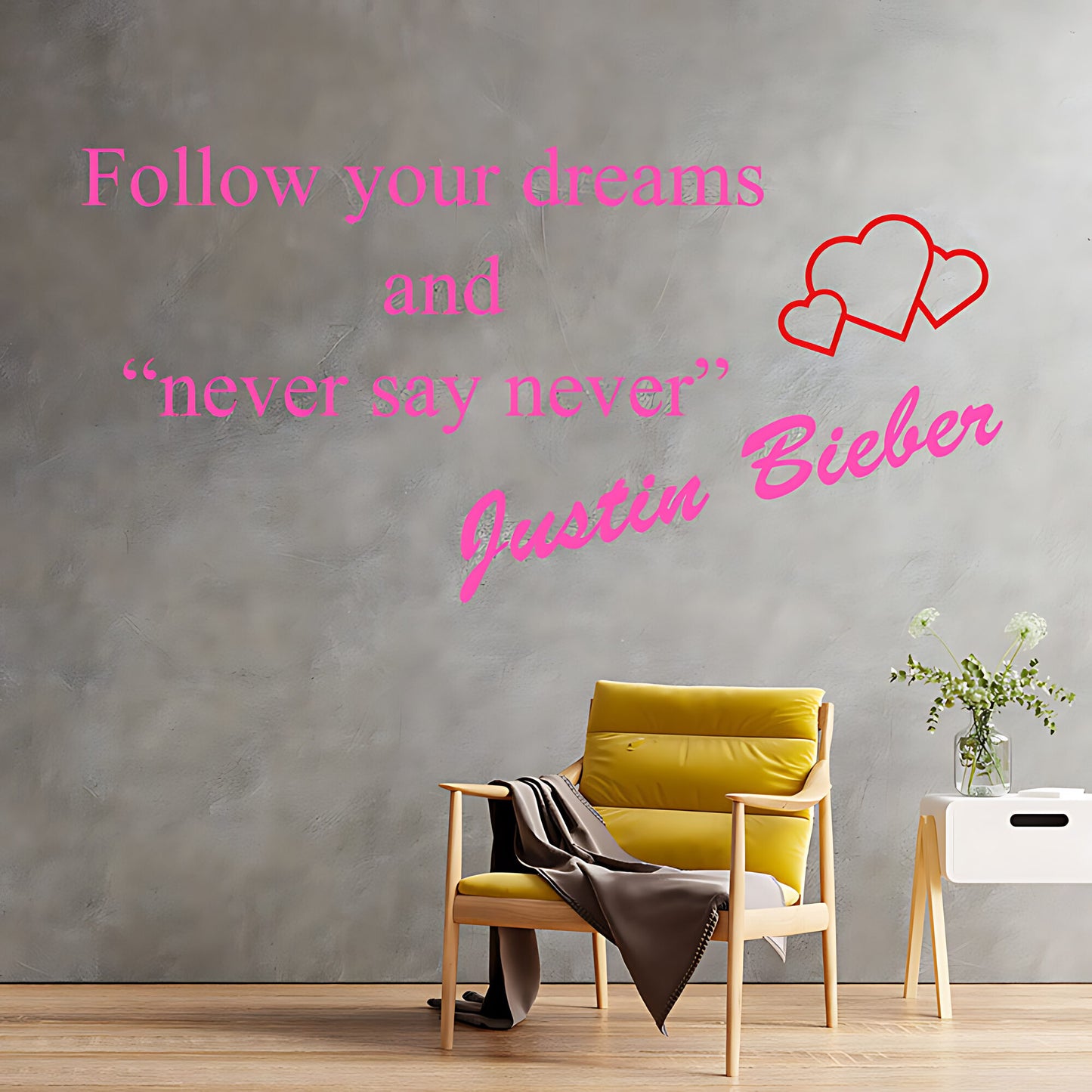 Justin Bieber Wall Sticker - Pop Icon Quote and Art