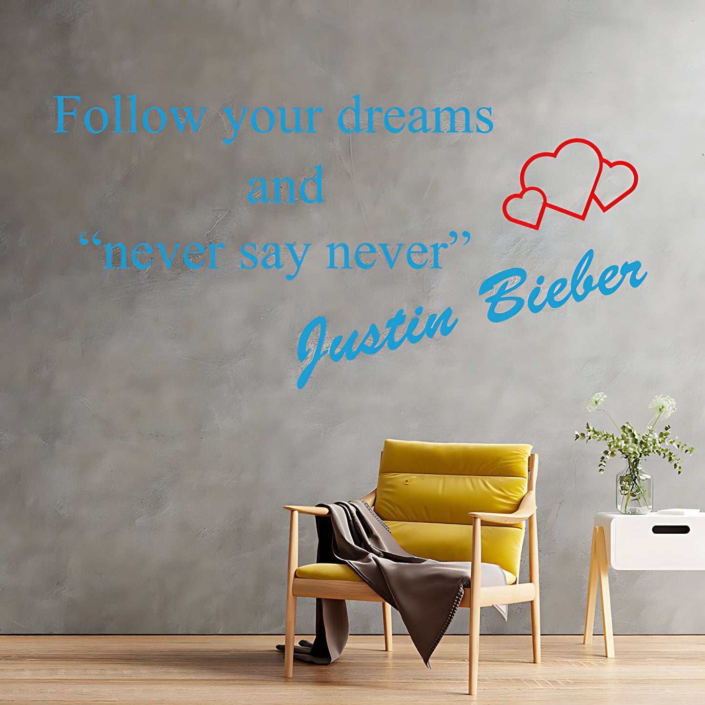 Justin Bieber Wall Sticker - Pop Icon Quote and Art