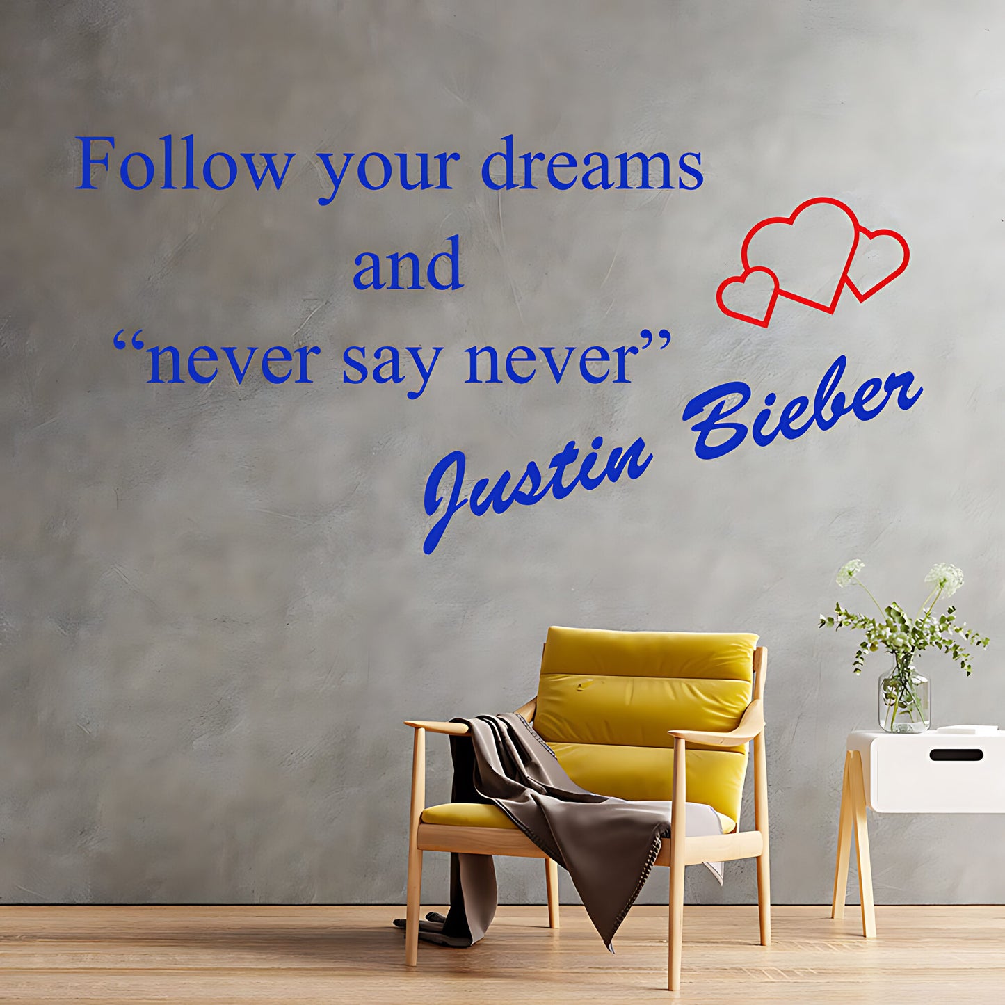 Justin Bieber Wall Sticker - Pop Icon Quote and Art