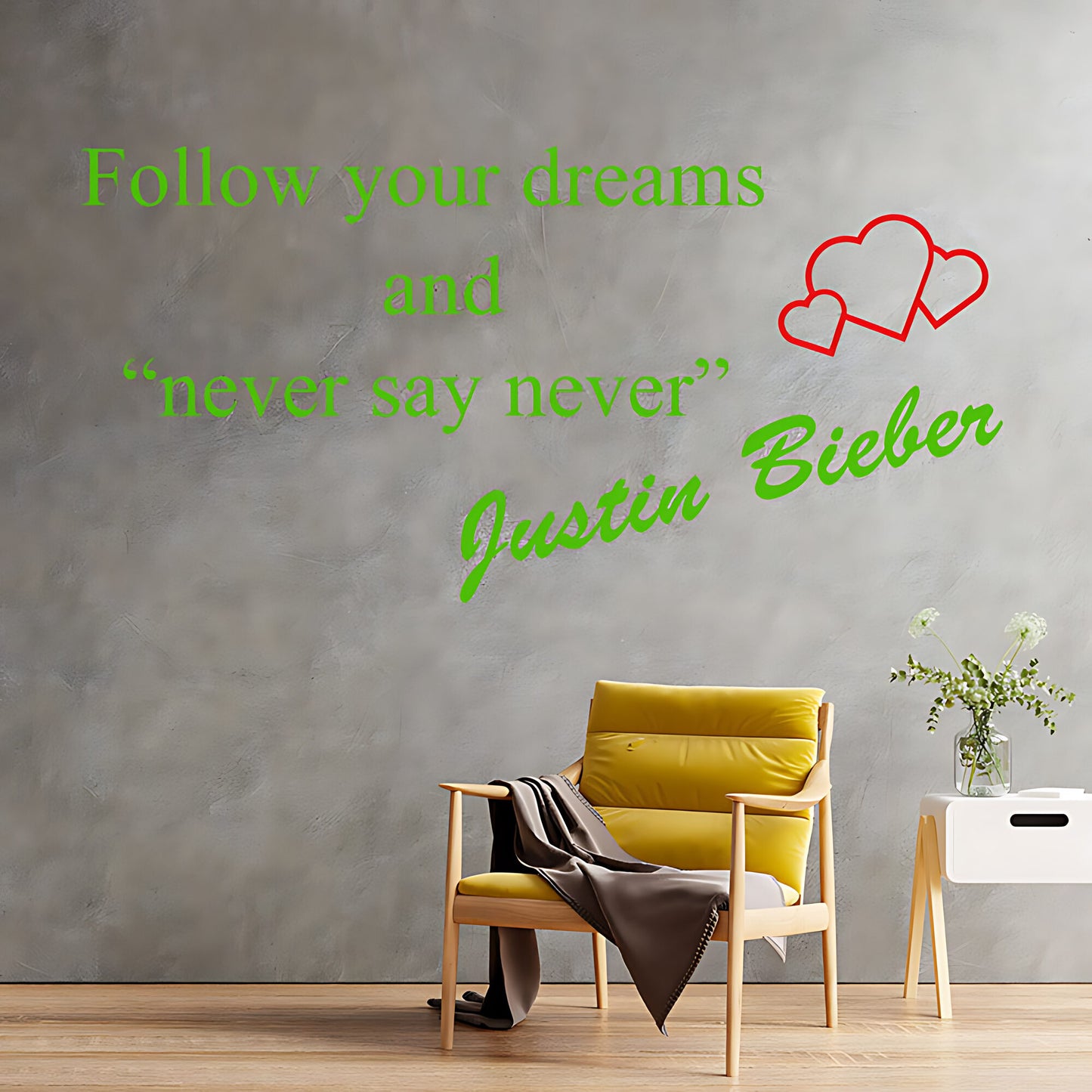 Justin Bieber Wall Sticker - Pop Icon Quote and Art