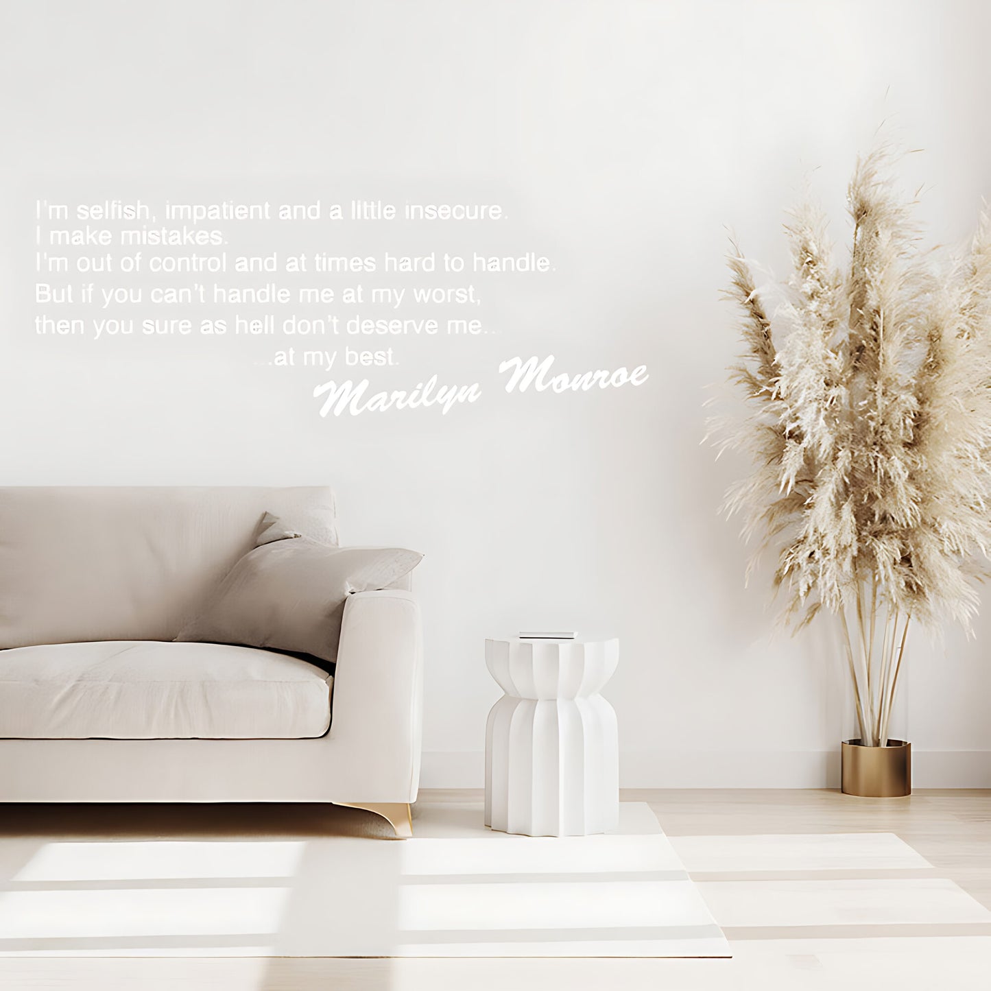 Marilyn Monroe I'm Selfish Impatient Quote Wall Sticker – Celebrity Decal