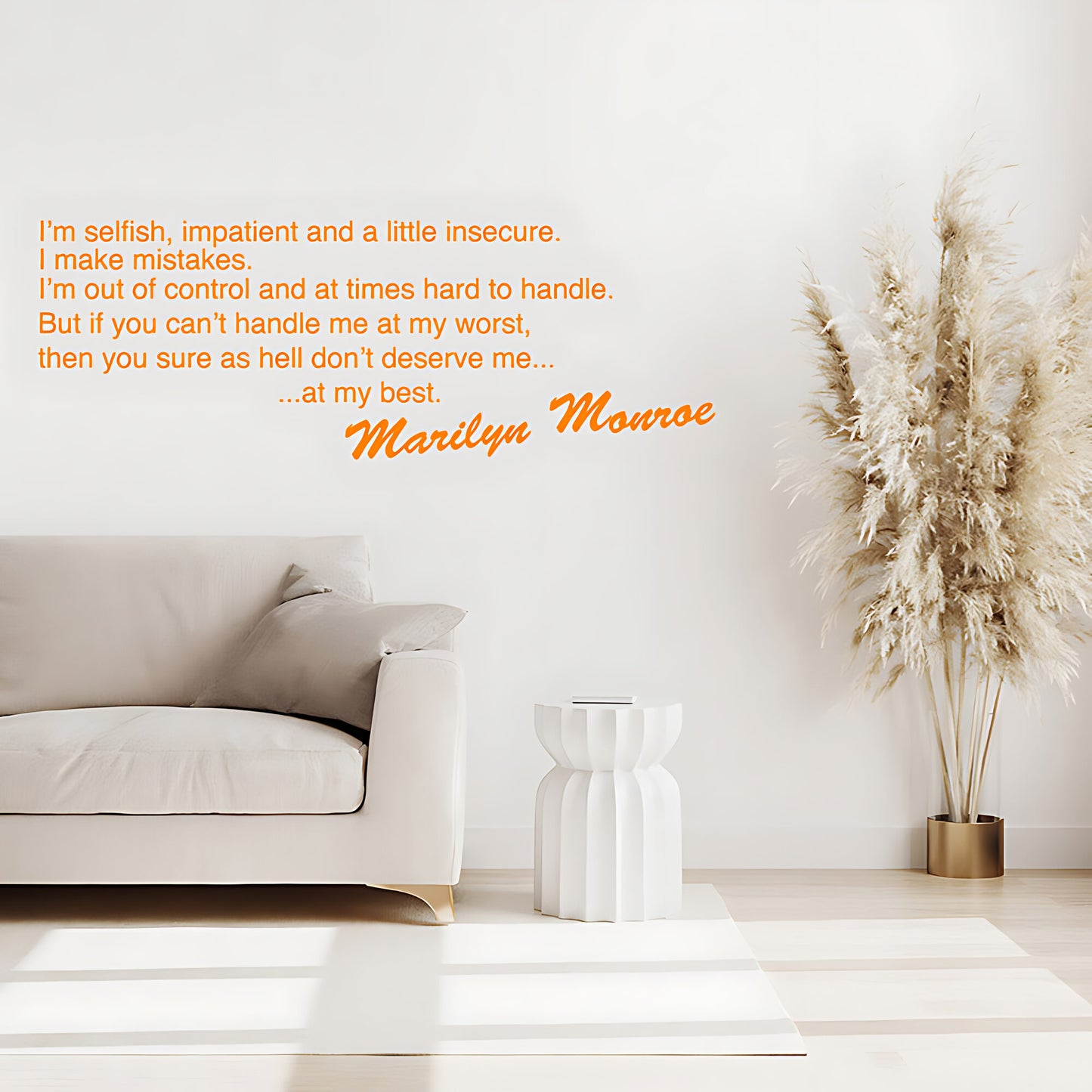 Marilyn Monroe I'm Selfish Impatient Quote Wall Sticker – Celebrity Decal