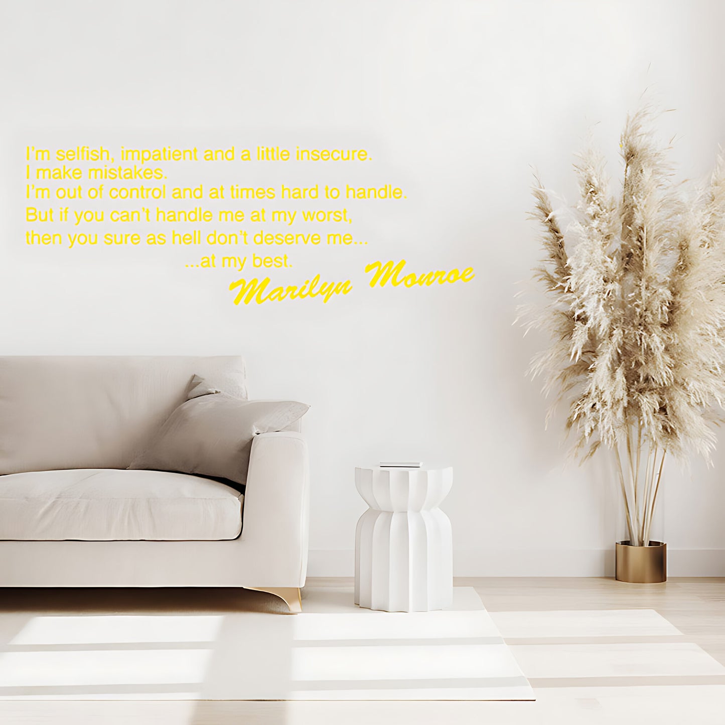 Marilyn Monroe I'm Selfish Impatient Quote Wall Sticker – Celebrity Decal